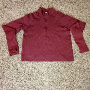 NWOT Lululemon Athletica Maroon Heathered Workout Top Quarter Zip